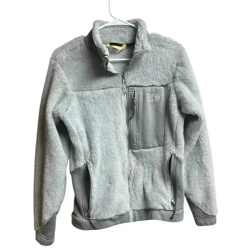 Mountain Hardwear Jacket Women's Medium Gray Outdoors Zip Fleece